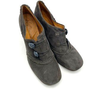 Naya Emily 49414020 Grey Leather Heels Pump Shoes Button Details Women Size 8.5M